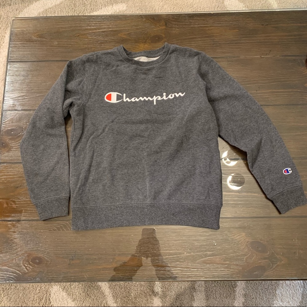 Youth grey Champion Crewneck
